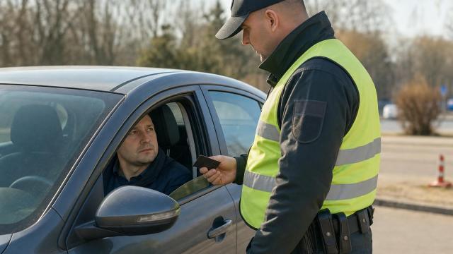 Policajná cestná kontrola vozidla, v ktorom sa prepravuje legálna zbraň v uzavretom kufríku.