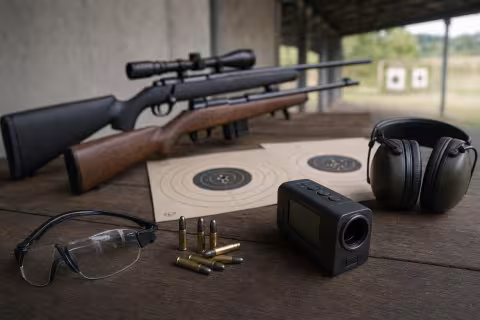 Subsonické náboje .22 LR pri chronografickom teste na strelnici