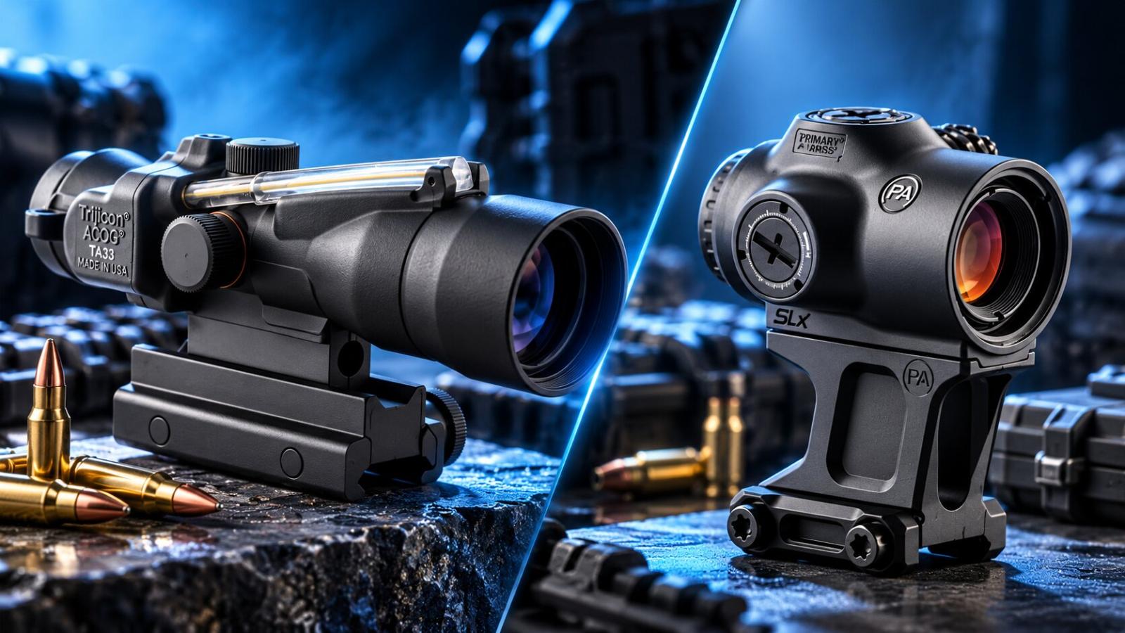 Trijicon ACOG TA33 a Primary Arms SLx MicroPrism